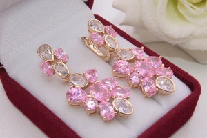 Серьги вечерние с цветными фианитами E-1242 цена