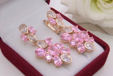 Серьги вечерние с цветными фианитами E-1242 цена