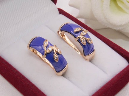 Серьги с цветной керамикой и фианитами E-1249 цена
