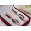Серьги с вставками из керамики и фианитов E-1253 цена