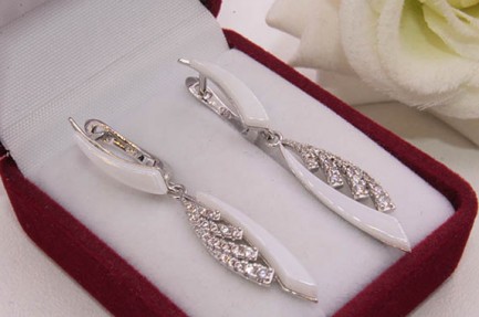Серьги родированные E-1260 цена