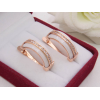 Серьги позолоченные с керамикой и фианитами E-1269 цена