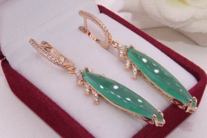Серьги длинные фианитовые с позолотой E-1285 цена