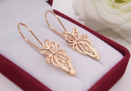 Серьги ажурные позолоченные E-1320 цена