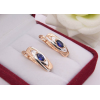 Серьги позолоченные с синими фианитами E-978 цена