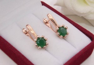 Серьги позолоченные фианитовые E-1335 цена