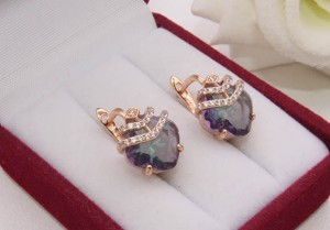 Серьги  фианитовые E-1423