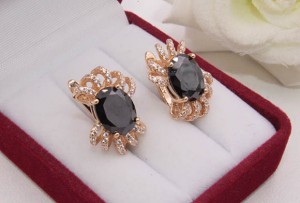 Серьги позолоченные фианитовые E-1480