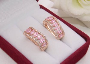 Серьги фианитовые с золотым покрытием E-1506