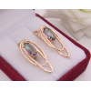 Серьги стильные фианитовые позолоченные E-1754