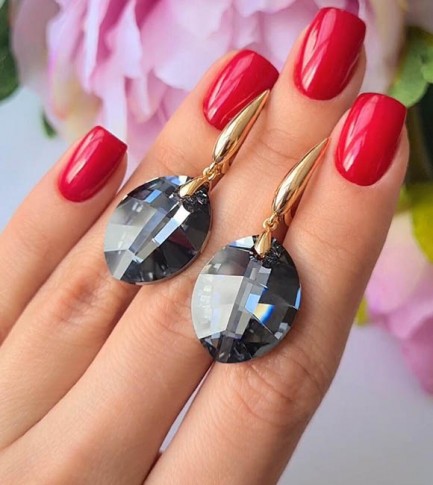 Cерьги позолоченные с кристаллами Swarovski E-367
