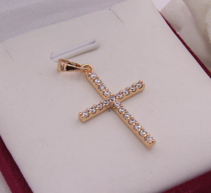 Крест фианитовый позолоченный Krest-0055