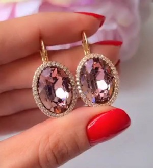 Cерьги позолоченные c кристаллами Swarovski E-1930