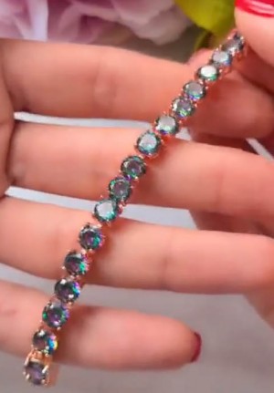 Браслет позолоченный фианитовый BRAS-254-18.5cm-6mm