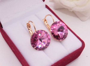 Cерьги позолоченные с  кристаллами Swarovski E-2540