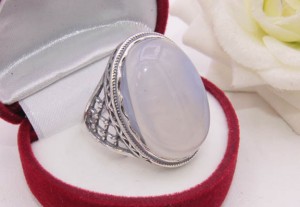 Кольцо посеребренное с агатом R-0573