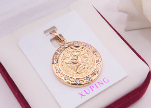 Знак Зодиака Дева позолоченный с фианитами Zodiak_17-deva