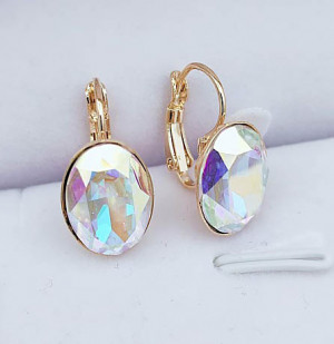 Серьги позолоченные с кристаллами Swarovski E-3277