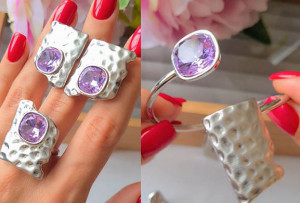 Набор стильных украшений с цветными фианитами BER-79