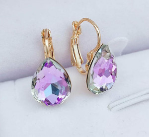Серьги позолоченные с кристаллами Swarovski E-3490