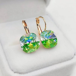 Серьги цветные с кристаллами Swarovski E-3696