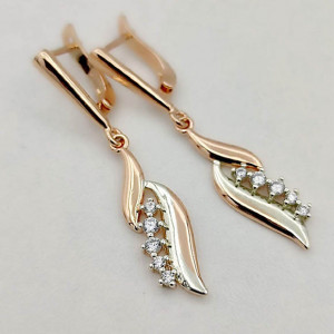 Серьги с фианитами E-1050