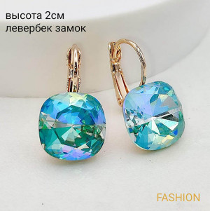 Серьги позолоченные с кристаллами Swarovski E-3695