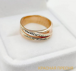 Кольцо позолоченное R-0668