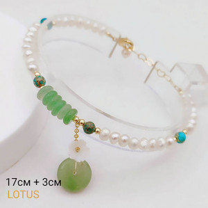 Браслет с жемчугом и натуральным камнем BRAS-741