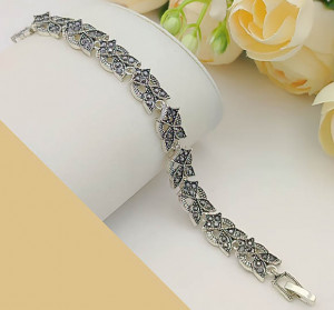 Браслет с марказитами BRAS-827-17cm-18cm-19cm