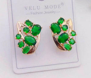Серьги с цветными фианитами E-4799