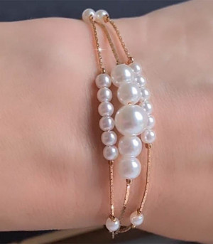 Браслет с жемчугом BRAS-884-17cm-20cm
