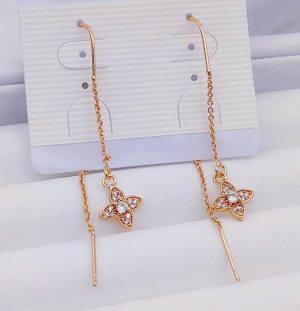 Серьги-протяжки с фианитовыми вставками E-5027