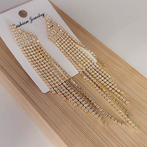 Серьги длинные стразовые E-5090