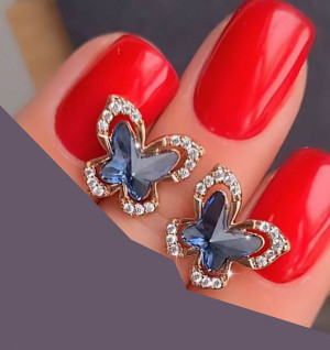 Серьги-гвоздики позолоченные с кристаллами Swarovski E-5164