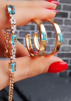 Набор бижутерии с фианитами и кристаллами Swarovski BEX-69