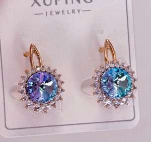 Cерьги позолоченные с кристаллами Swarovski E-6194