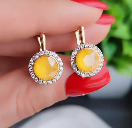Cерьги позолоченные с кристаллами Swarovski E-6241
