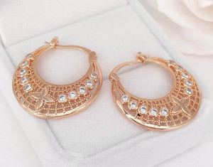 Серьги ажурные с фианитами E-6283