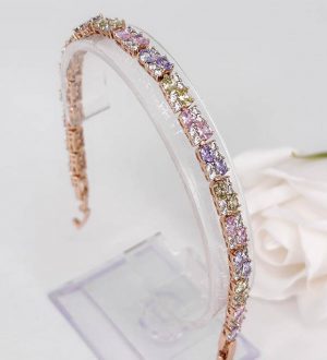 Браслет позолоченный фианитовый BRAS-1087-17cm-19cm-5mm