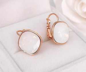 Cерьги позолоченные с  кристаллами Swarovski E-6384