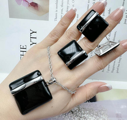 Набор стильных украшений ERP-0085-s-black