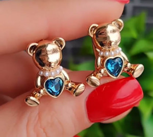 Серьги детские с цветными кристаллами Swarovski E-6420