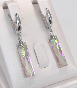 Серьги с кристаллами Swarovski E-6467-s-greyros
