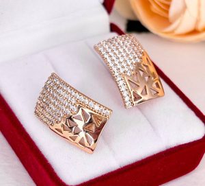 Серьги с фианитами E-6499