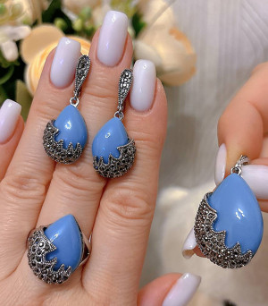 Комплект цветных украшений ERP-0095-blue