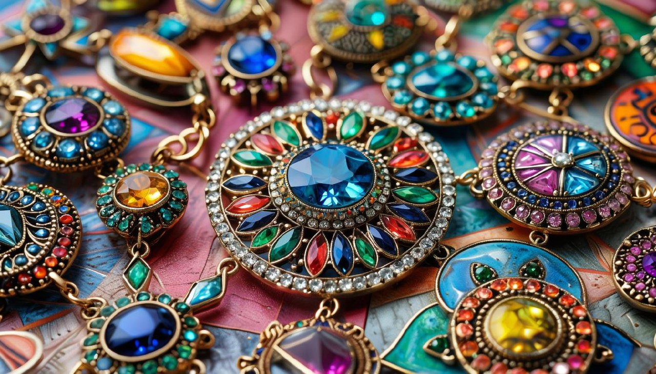 Цветовая палитра аксессуаров, преобладающие формы, определённые их сочетания