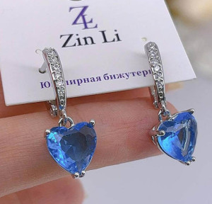 Серьги с фианитами E-6577