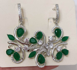 Набор родированной бижутерии с фианитами ER-065-s-hriz