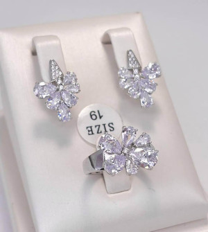 Набор украшений с фианитами ER-1832-s-white